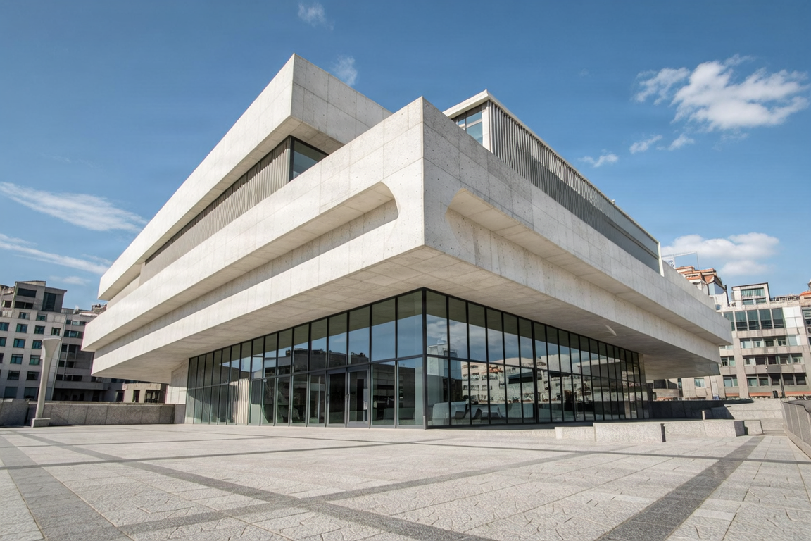 Modern architecture of Casa da Música in Porto.